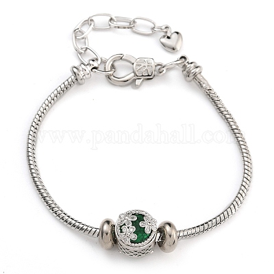 Латунные микропаве кубические цирконии европейские браслеты BJEW-K261-17P-02-1