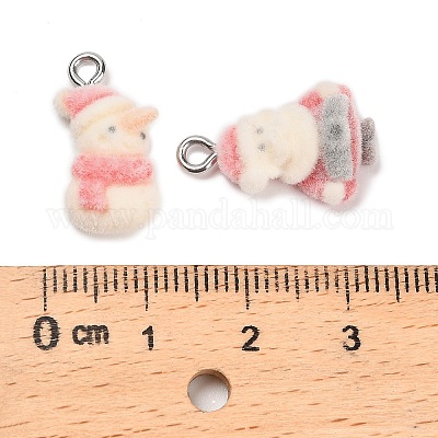 Рождественские подвески из непрозрачной смолы с эффектом флокирования RESI-H040-04A-P-1