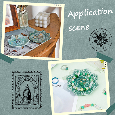 1 шт. фарфоровая тарелка для украшений в форме цветка мандалы DJEW-SC0001-08-1