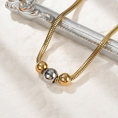 Ожерелья из нержавеющей стали 304 в виде змеиной цепи NJEW-Z055-02GP-1