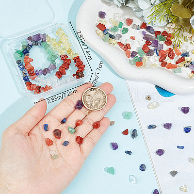 2 нити чакра натуральные смешанные драгоценные камни чип бусины нити G-BBC0001-44-1