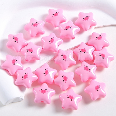 Пластиковые бусины в форме звезды PW-WG546DD-06-1