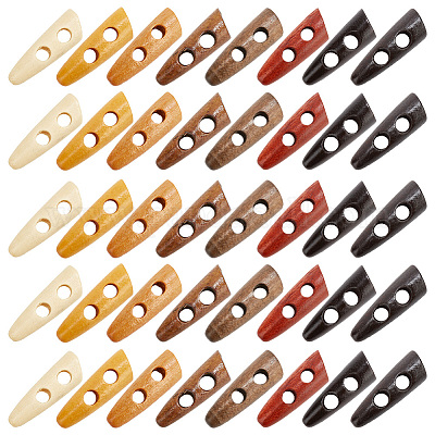 80 шт. деревянные пуговицы 8-х цветов BUTT-AN0001-03-1