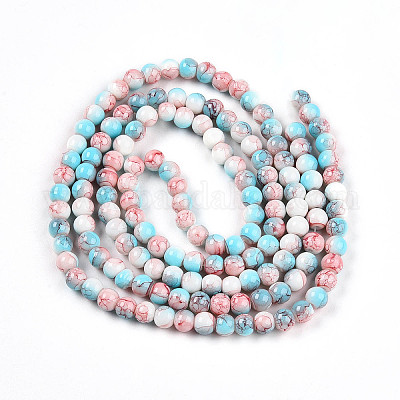 Выпечка окрашенные стеклянные бусины пряди X1-DGLA-N003-6mm-C03-1