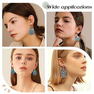 8 пара 8 стилей серьги-гвоздики в форме капли из искусственной кожи EJEW-SC0001-38-1