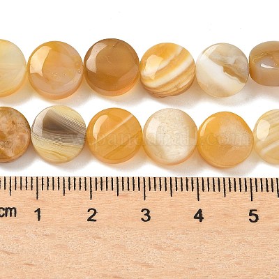 Натуральные бусины из желтого ботсванского агата G-F790-H04-01-1