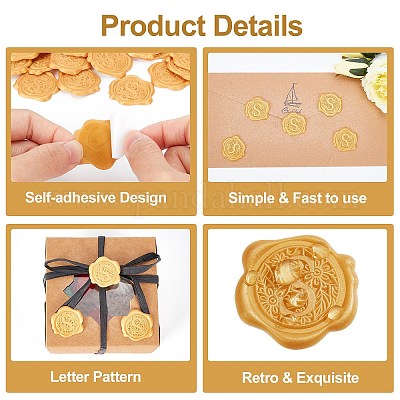 Self Adhesive Wax Seal Stickers Gold Wax Seal Wax Stamp Envelope