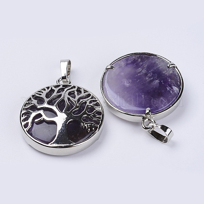 Подвески из натурального аметиста  G-P350-D01-1