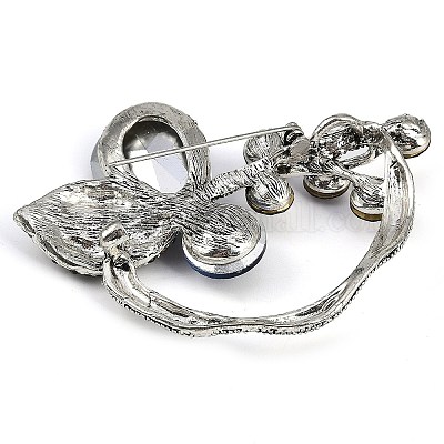 Брошь из цинкового сплава с цветными стразами JEWB-U011-03AS-01-1