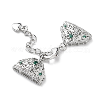 Удлинитель цепи из латуни с микропаве из циркония и стеклом KK-G474-10P-01-1