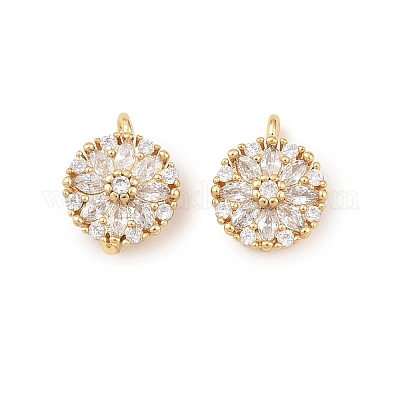 Латунные микропаве прозрачные кубические циркониевые подвески KK-G544-07G-04-1