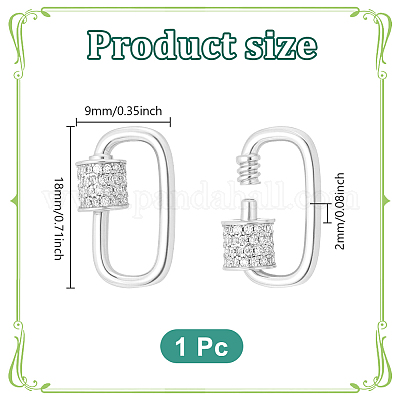 1 шт. s925 подвески-замки с винтовым карабином из стерлингового серебра STER-NB0001-23P-1