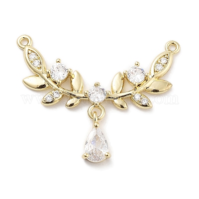 Латунные микропаве прозрачные подвески с фианитом ZIRC-L104-010G-1