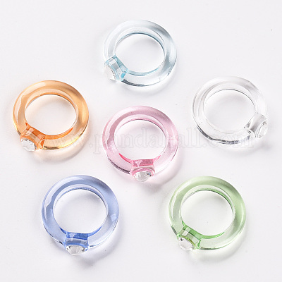 Прозрачные акриловые кольца на палец RJEW-T010-07-1