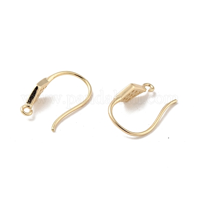 Ромбовидная стойка с покрытием из латуни микро паве кубический цирконий крючки для серег KK-D083-11G-1