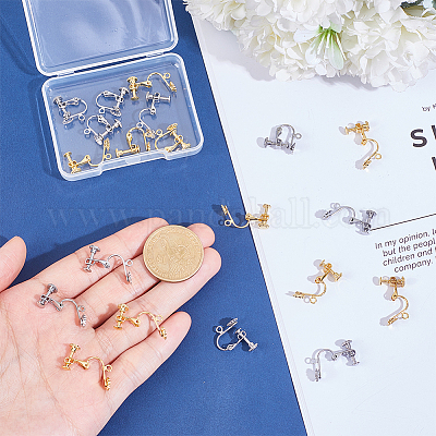 20 шт. 2 цвета фурнитура для сережек-клипс из хирургической нержавеющей стали 316 STAS-UN0063-72-1