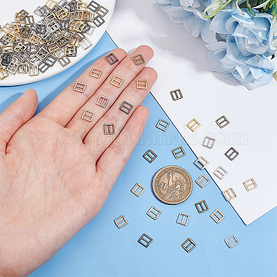 200 шт. 5-х цветные мини-застежки квадратной формы из сплава FIND-NB0003-99-1