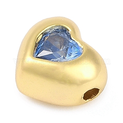 Латунные микро проложить кубического циркония бусы KK-L219-21G-02-1