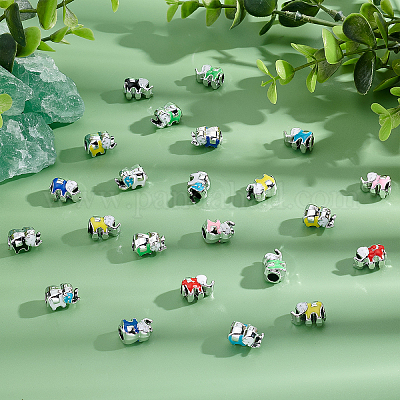 80 шт. 8 цвета ccb пластиковые европейские бусины OPDL-PH0001-04-1