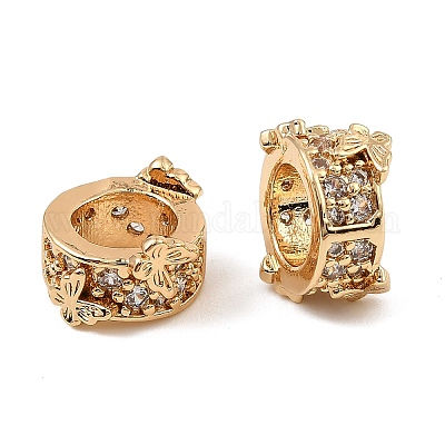 Латунь микропаве прозрачный кубический цирконий европейский бисер KK-C155-10G-1