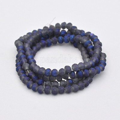 Полная радужная граненая нить стеклянных бусин рондель EGLA-J054-4x3mm-FR04-1