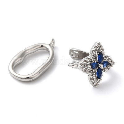 Латунные микро проложить кубического циркония раз за застежками KK-G503-26P-1