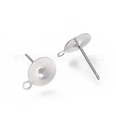 Фурнитура для сережек-гвоздиков из нержавеющей стали марки 304 STAS-E025-1D-P-1