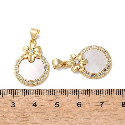 Латунные микропаве прозрачные подвески с фианитом KK-B083-16G-03-1