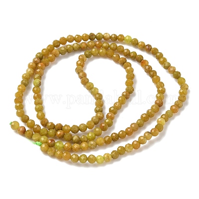 Нити натуральных желто-зеленых опаловых бусин G-D306-A06-2mm-1