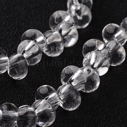 ティアドロップ ガラスビーズ連売り 透明 6x4mm 穴：1.6mm 約100個/連
