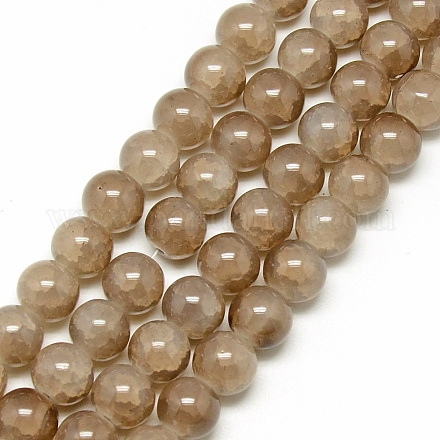 Cuisson peints en verre craquelé brins de perles X-DGLA-Q023-8mm-YS26-1