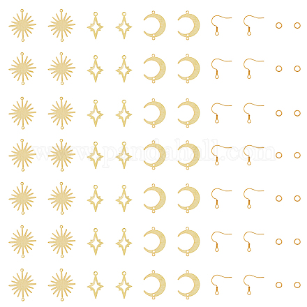 Hobbiesay diy kit de fabrication de boucles d'oreilles lune & étoile & soleil KK-HY0003-49-1