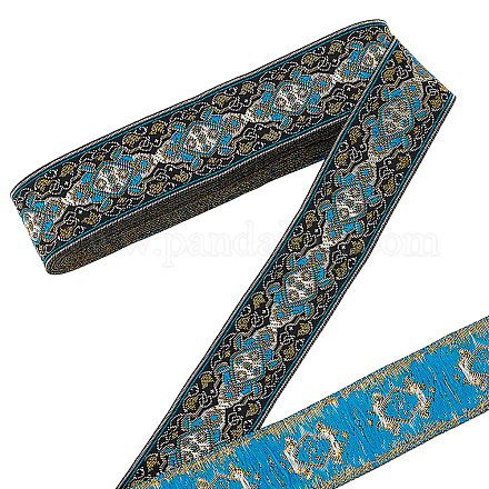 Лента из полиэстера с цветочным узором в этническом стиле OCOR-WH0078-392-1