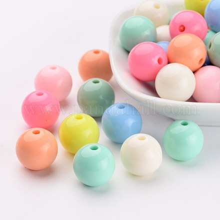 Perles de boule en acrylique solide bubblegum chunky X-SACR-R835-14mm-M-1