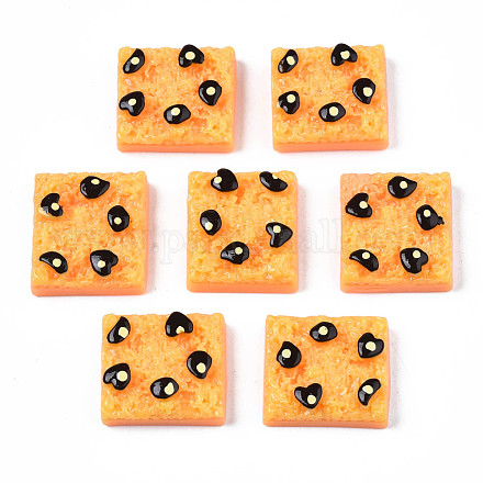 不透明なエポキシ樹脂カボション  模造食品  パン  オレンジ  20.5x18.5x7.5mm CRES-S358-49-1