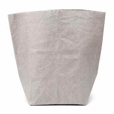 洗えるクラフト紙袋  植物植木鉢多機能ホーム収納バッグ  銀  34x20x20cm CARB-H025-L03-1