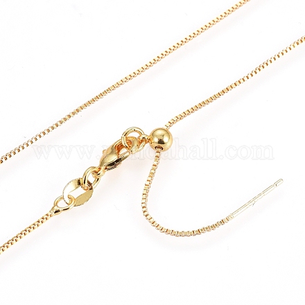 Adjustable Electroplate Brass Venetian Chain Necklaces MAK-L028-02G-1