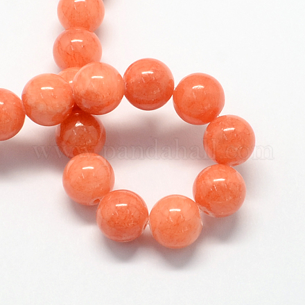 Natural Dyed Yellow Jade Gemstone Bead Strands G-R271-10mm-Y18-1