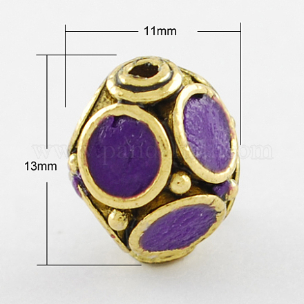 Oval Handmade Indonesia Beads IPDL-R007-01AG-1