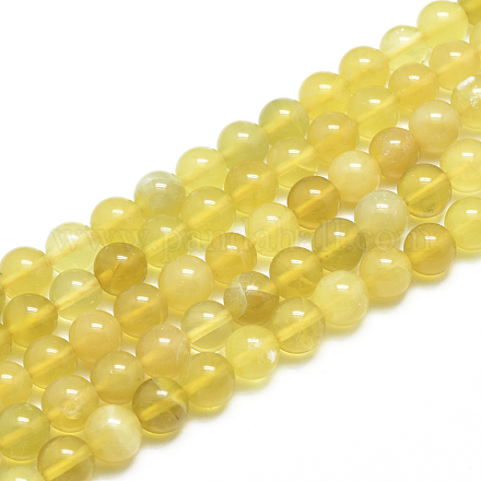 Chapelets de perles en opale jaune naturelle G-D0003-C25-8MM-1