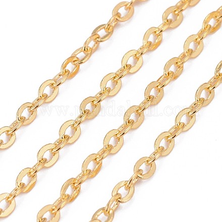 Brass Flat Oval Cable Chains CHC025Y-01-G-1