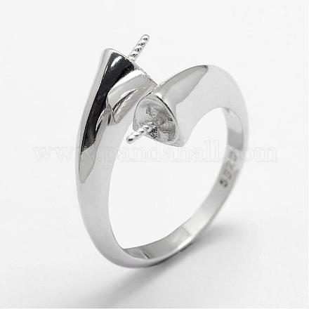 925 Sterling Silver Finger  Ring Components STER-F026-68P-1