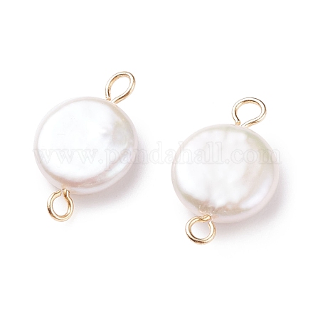 Ciondoli connettore perla keshi perla barocca naturale PALLOY-JF01495-02-1