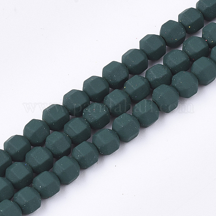 Spray Painted Non-magnetic Synthetic Hematite Beads Strands G-T116-11-14-1