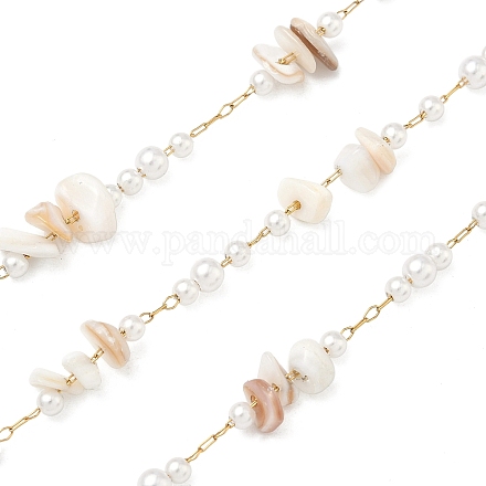 Цепочки ручной работы из натуральных ракушек и бисера&nbsp;CHS-F025-13G-04-1