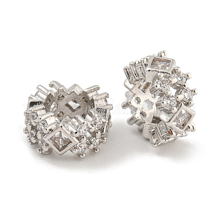 Покрытие стойки латунь микропаве прозрачные кубические циркониевые бусины KK-U030-05P-1