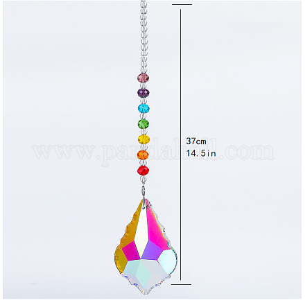 Chakra thème k9 cristal verre grand pendentif décorations HJEW-PW0001-019A-1