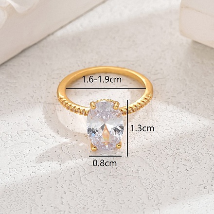 Элегантное овальное кольцо в виде яйца голубя в европейском и американском медном цирконе. MM3705-3-1