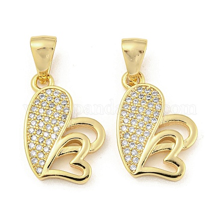 Латунные микропаве прозрачные подвески с фианитом ZIRC-P113-07G-G-1