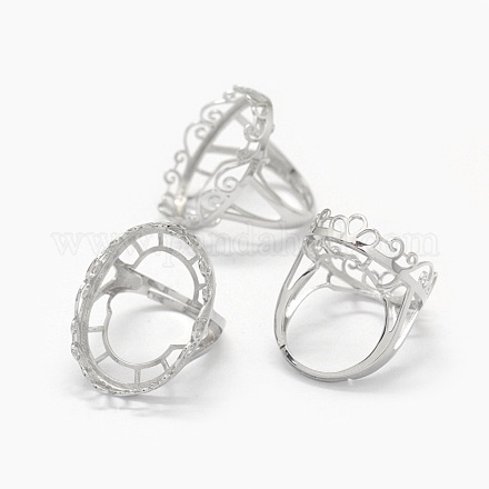 925 componentes de anillo de dedo de garra de diamante de imitación de plata esterlina STER-E061-51P-1